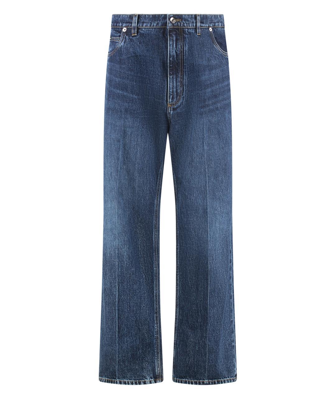 DOLCE&GABBANA Синие хлопковые прямые джинсы, фото 3