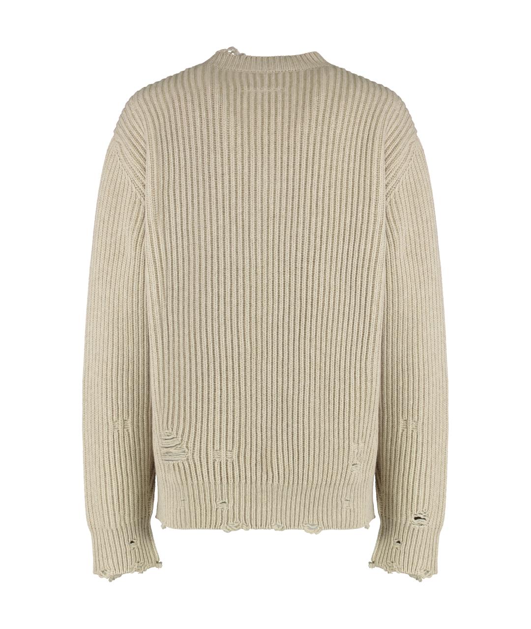 MM6 MAISON MARGIELA Бежевый шерстяной джемпер / свитер, фото 2