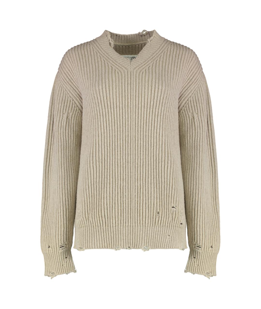 MM6 MAISON MARGIELA Бежевый шерстяной джемпер / свитер, фото 1