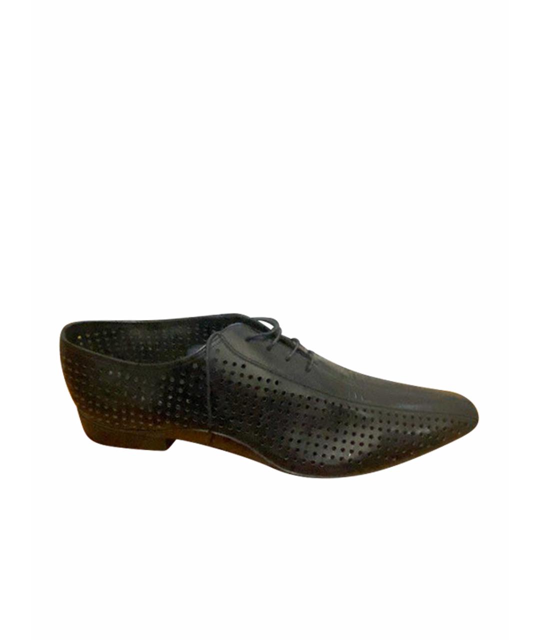 PRADA Черные кожаные брогги и оксфорды, фото 1