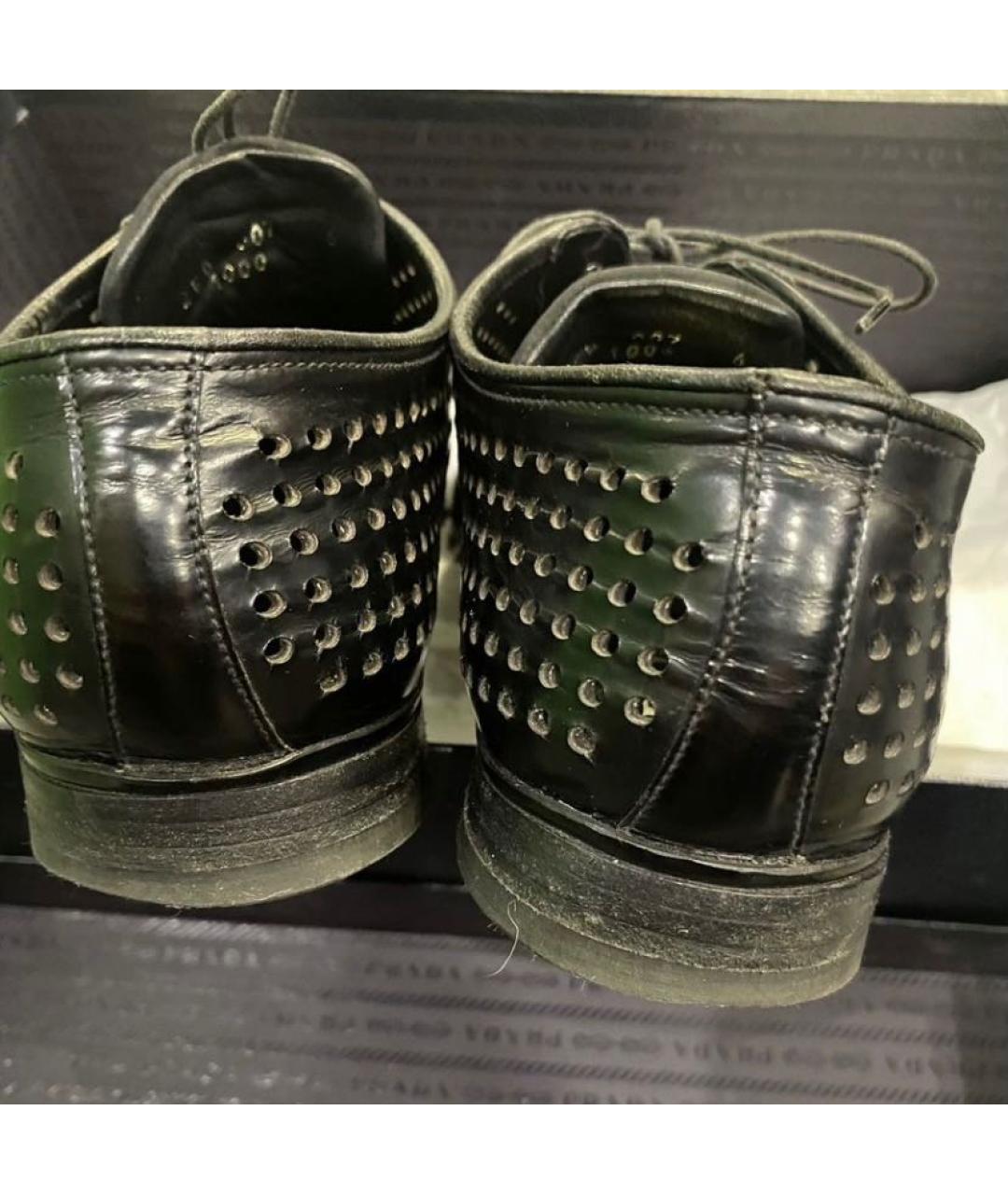PRADA Черные кожаные брогги и оксфорды, фото 4