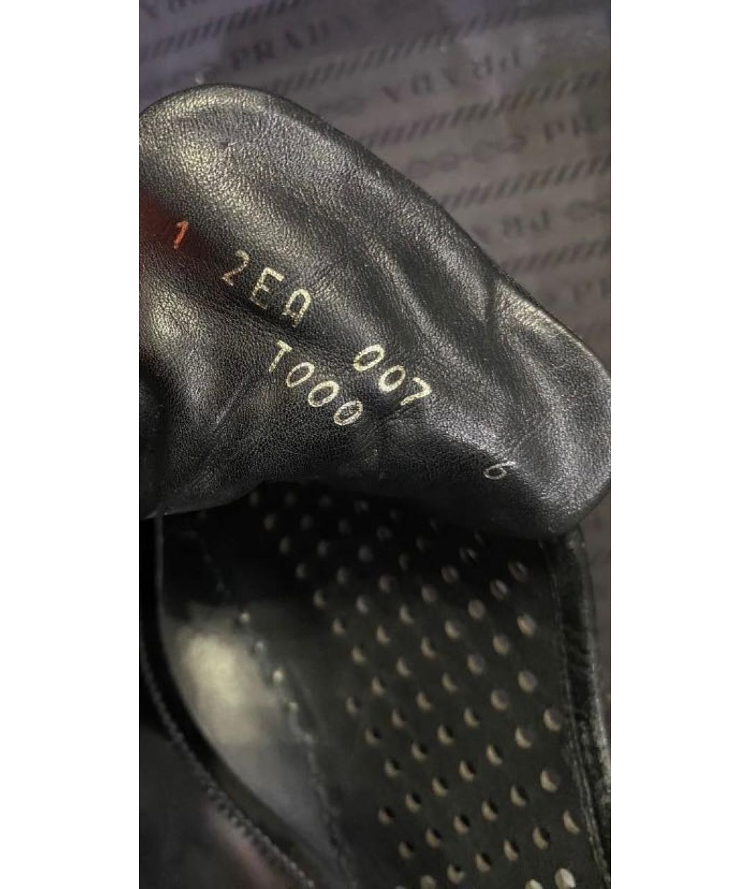 PRADA Черные кожаные брогги и оксфорды, фото 5
