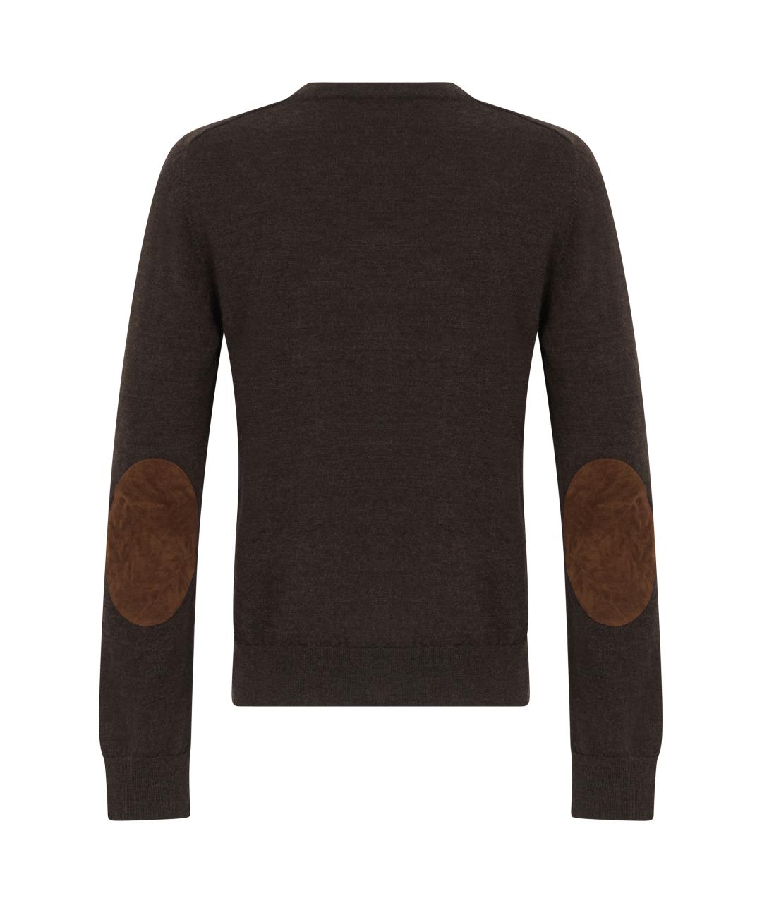 MAISON MARGIELA Коричневый шерстяной джемпер / свитер, фото 2