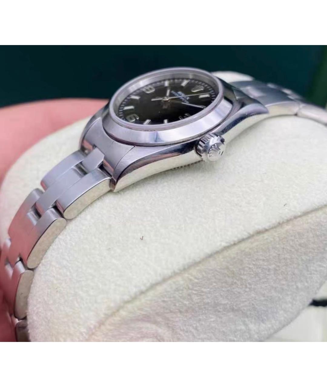 ROLEX Черные металлические часы, фото 4