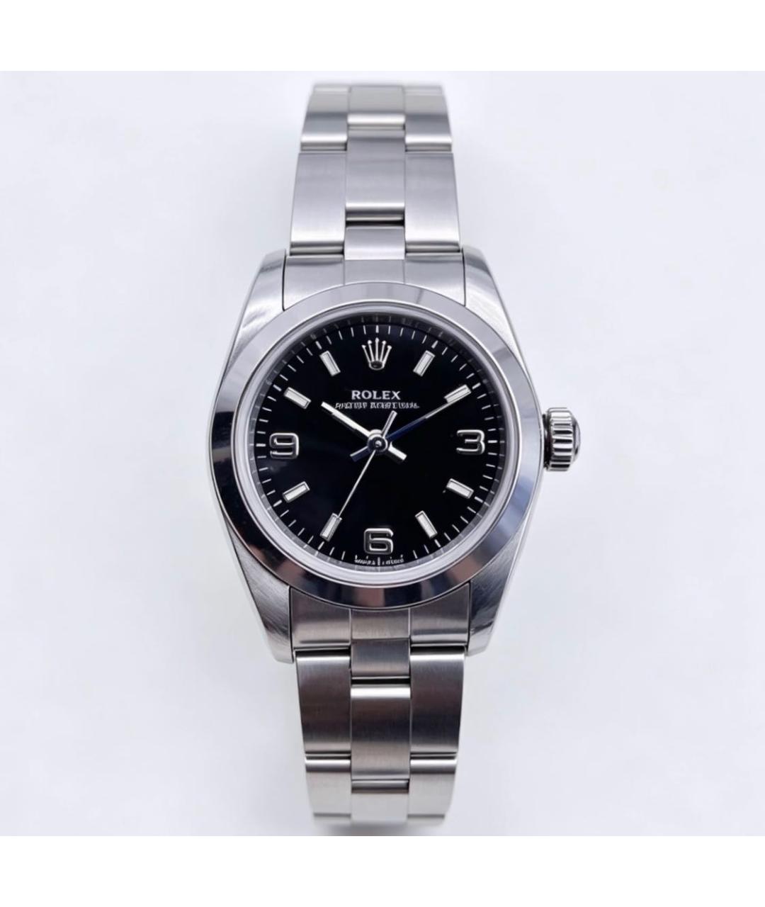 ROLEX Черные металлические часы, фото 7
