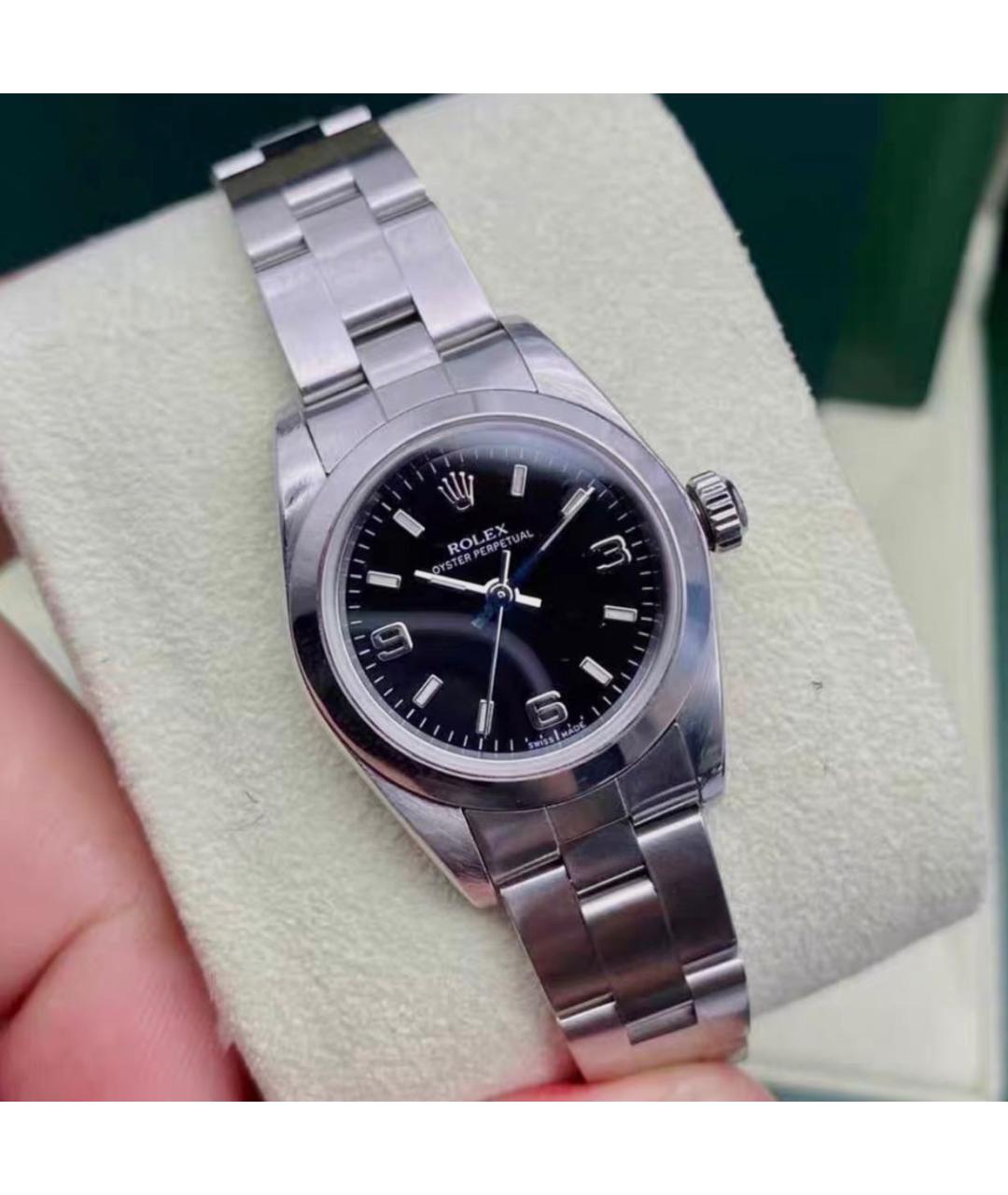 ROLEX Черные металлические часы, фото 2