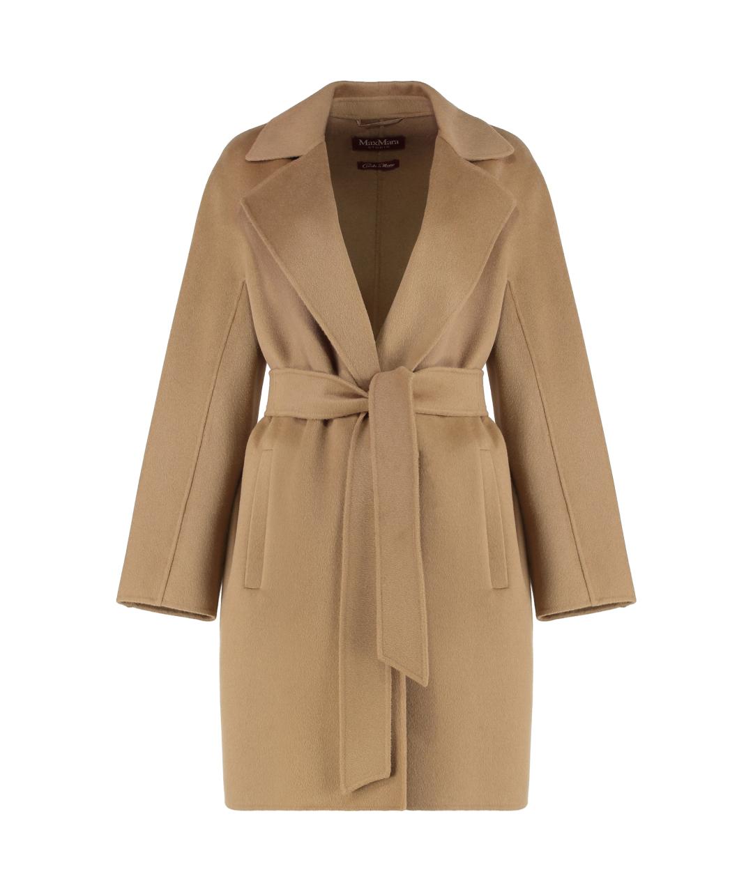 MAX MARA STUDIO Бежевое кашемировое пальто, фото 1