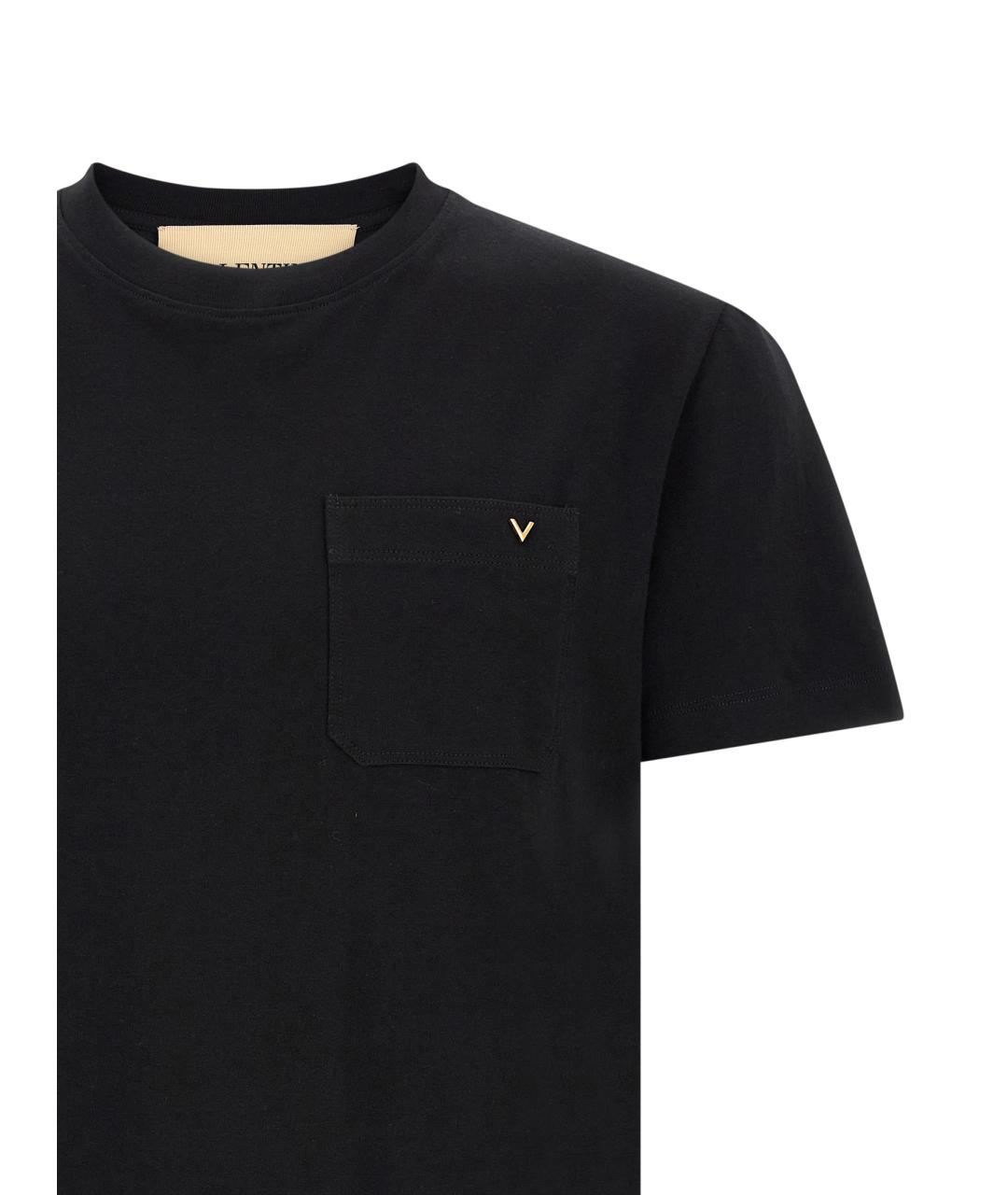VALENTINO Черная хлопковая футболка, фото 3