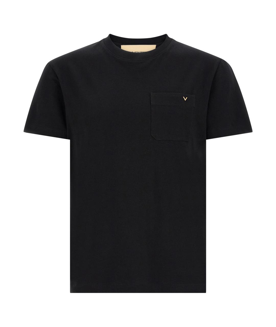 VALENTINO Черная хлопковая футболка, фото 1