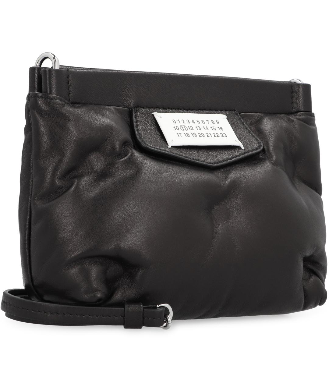 MAISON MARGIELA Черная кожаная сумка на плечо, фото 3