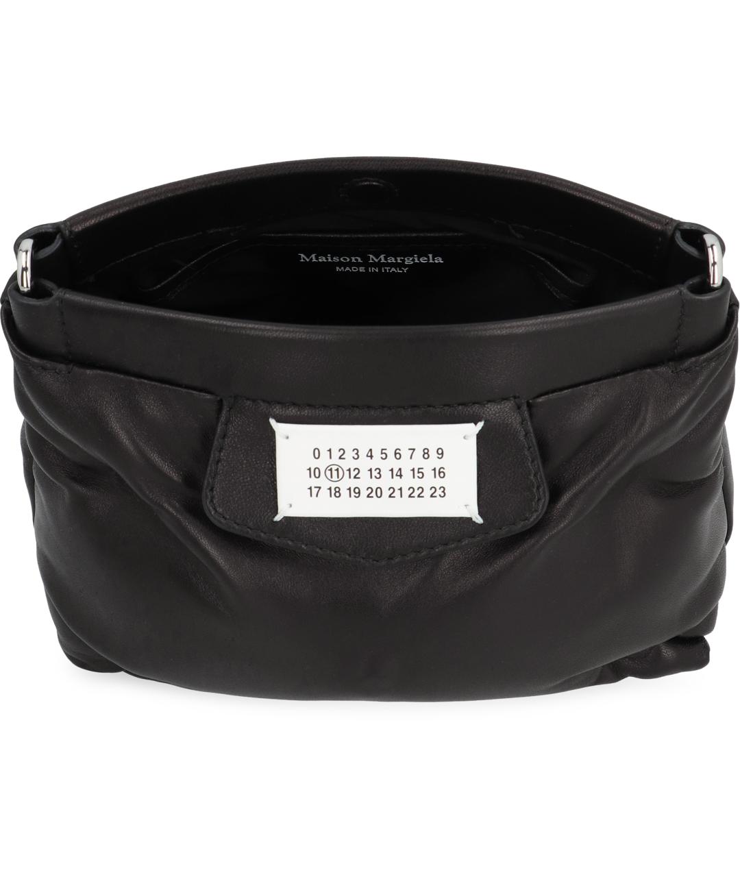 MAISON MARGIELA Черная кожаная сумка на плечо, фото 6
