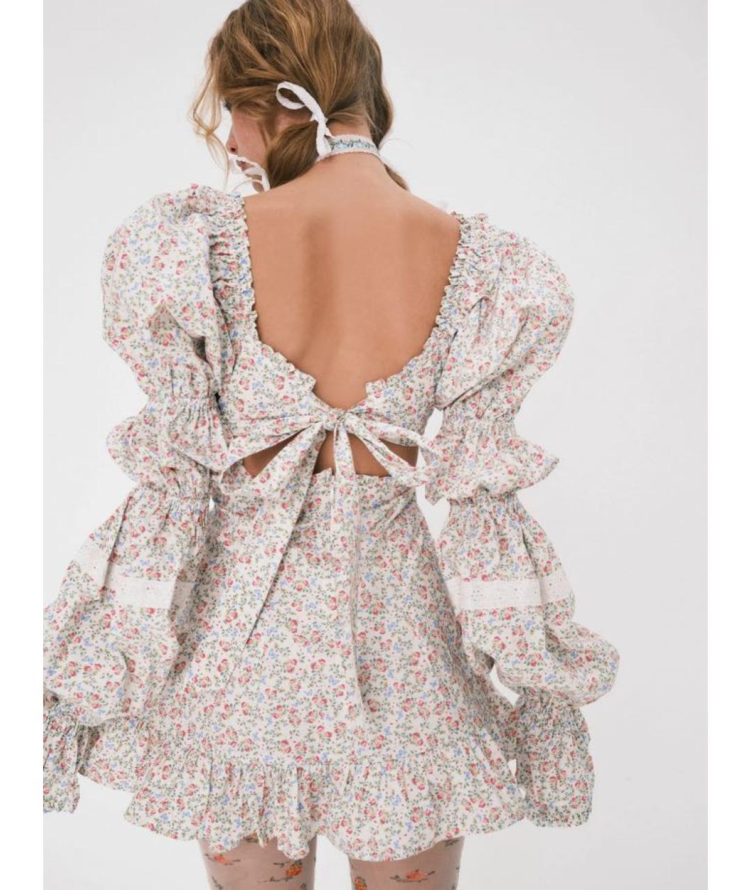 FOR LOVE AND LEMONS Мульти хлопковое повседневное платье, фото 8