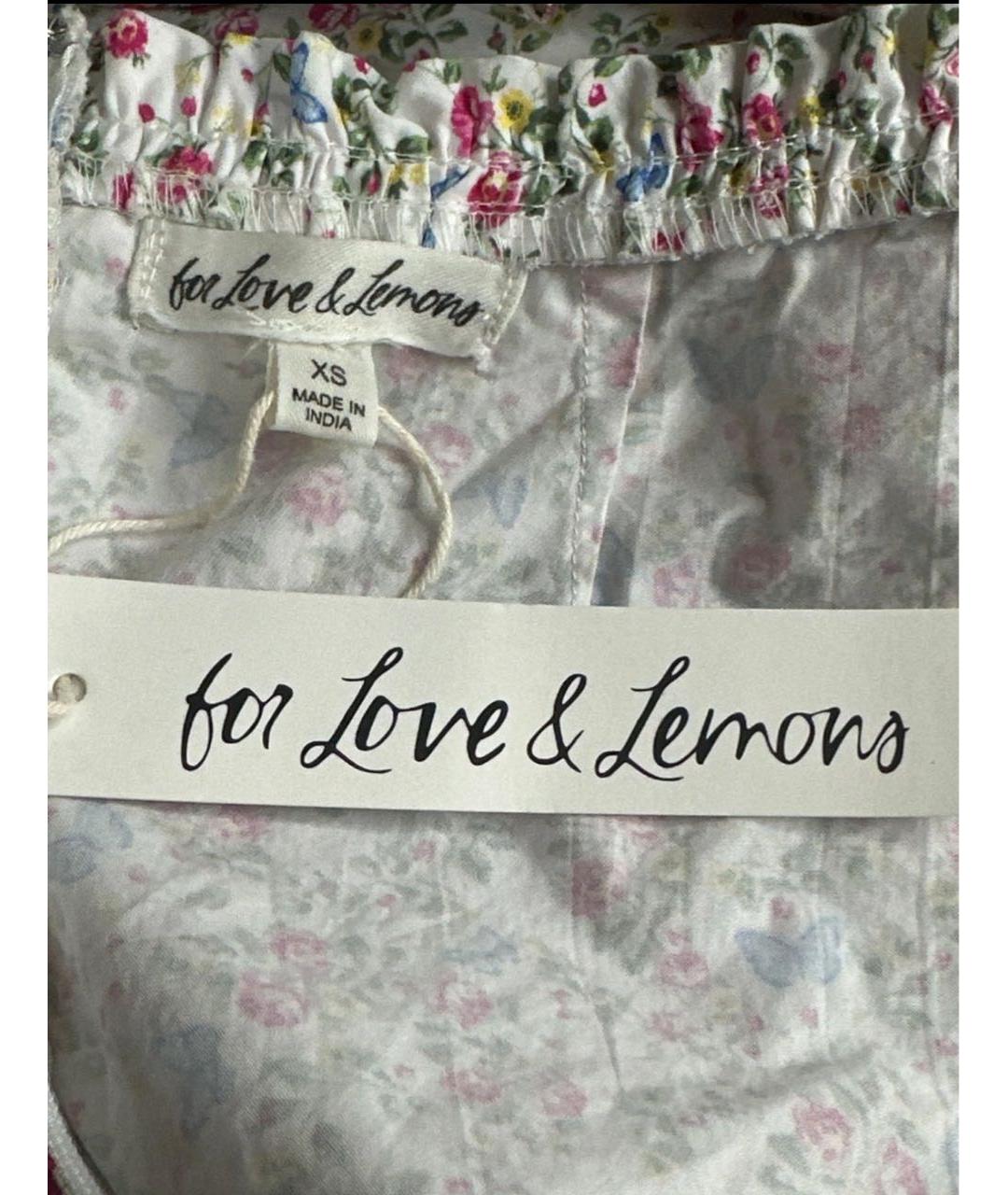 FOR LOVE AND LEMONS Мульти хлопковое повседневное платье, фото 5