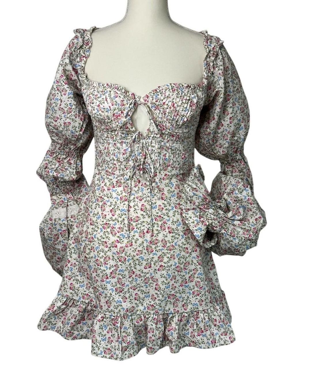 FOR LOVE AND LEMONS Мульти хлопковое повседневное платье, фото 9