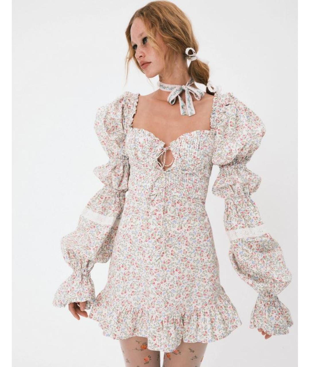 FOR LOVE AND LEMONS Мульти хлопковое повседневное платье, фото 2