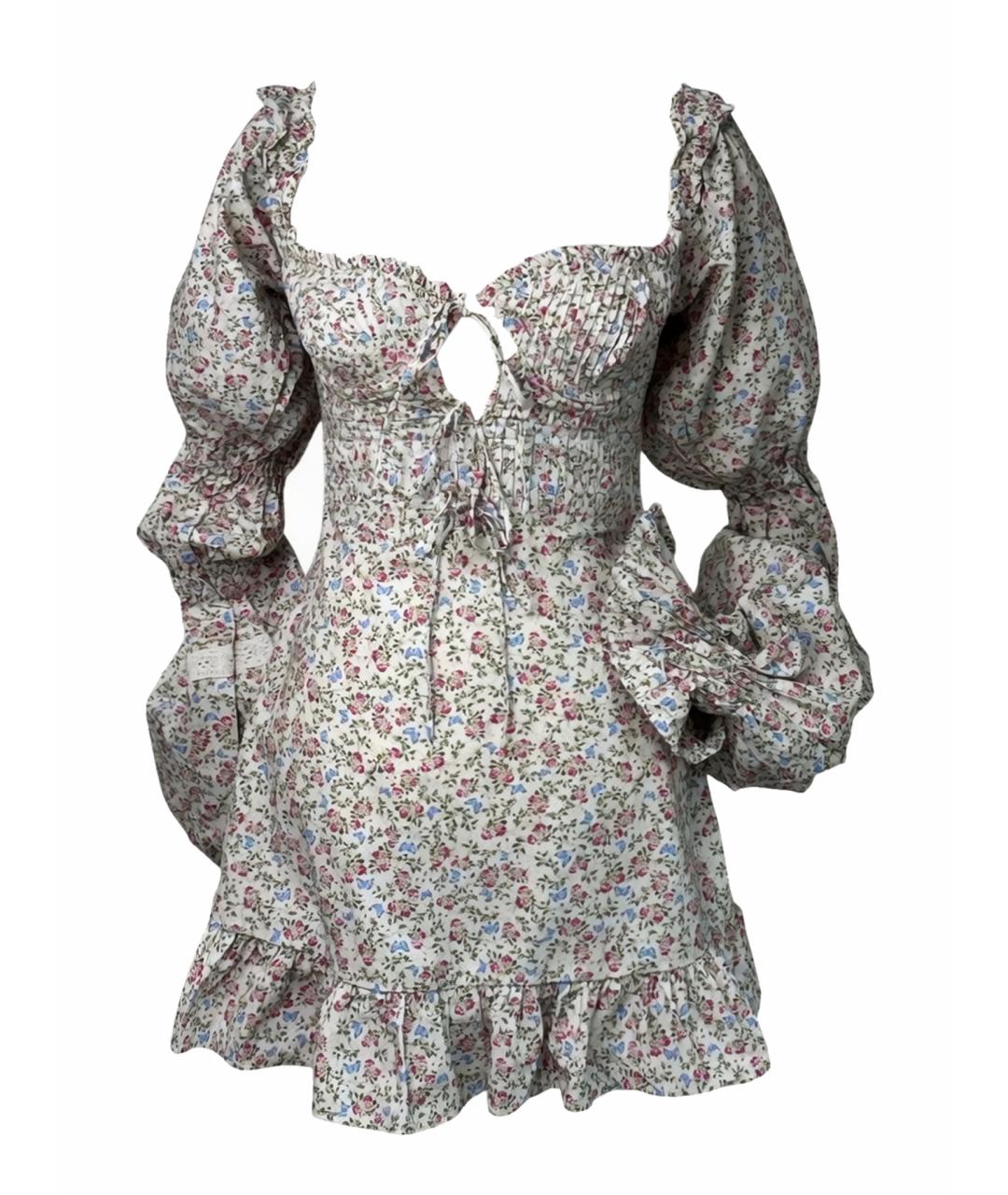 FOR LOVE AND LEMONS Мульти хлопковое повседневное платье, фото 1