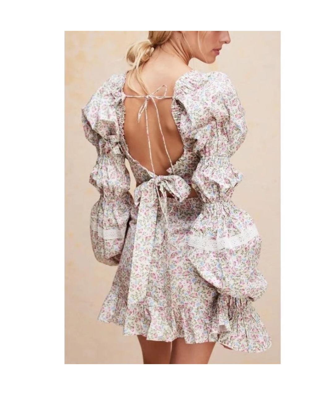 FOR LOVE AND LEMONS Мульти хлопковое повседневное платье, фото 6