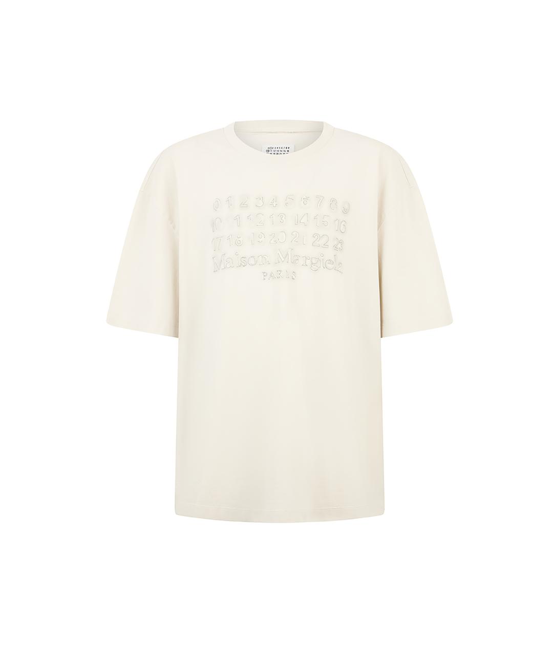 MAISON MARGIELA Бежевая хлопковая футболка, фото 3