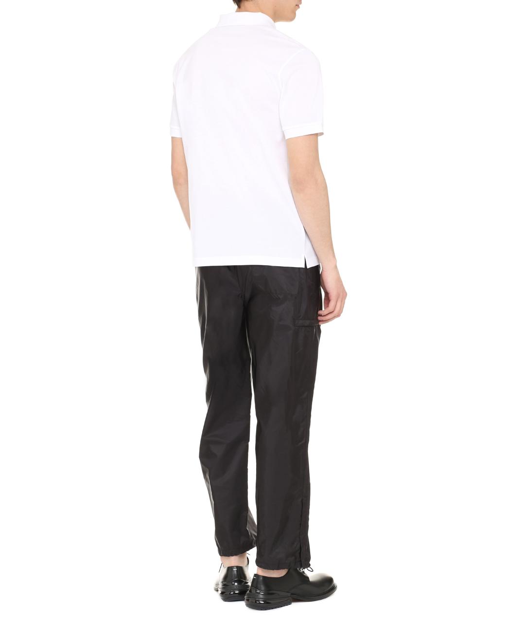 PRADA Белое хлопковое поло с коротким рукавом, фото 4