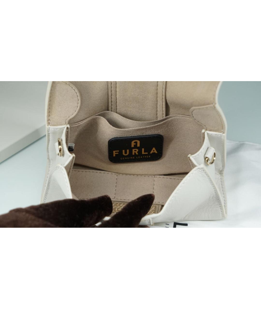 FURLA Белая кожаная сумка через плечо, фото 6