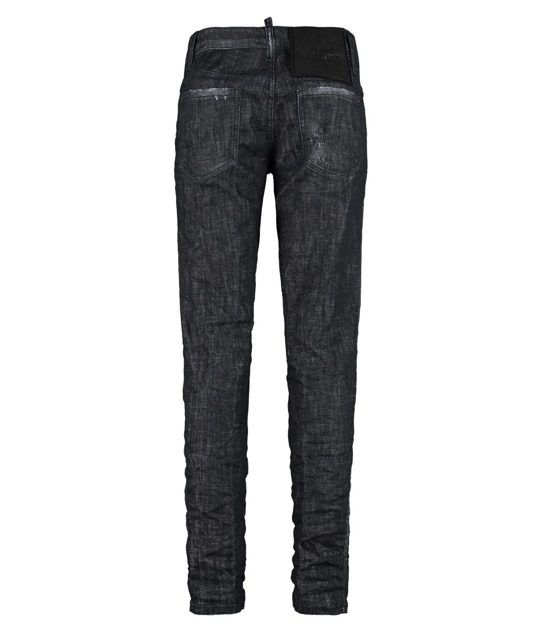 DSQUARED2 Черные хлопко-эластановые джинсы слим, фото 2