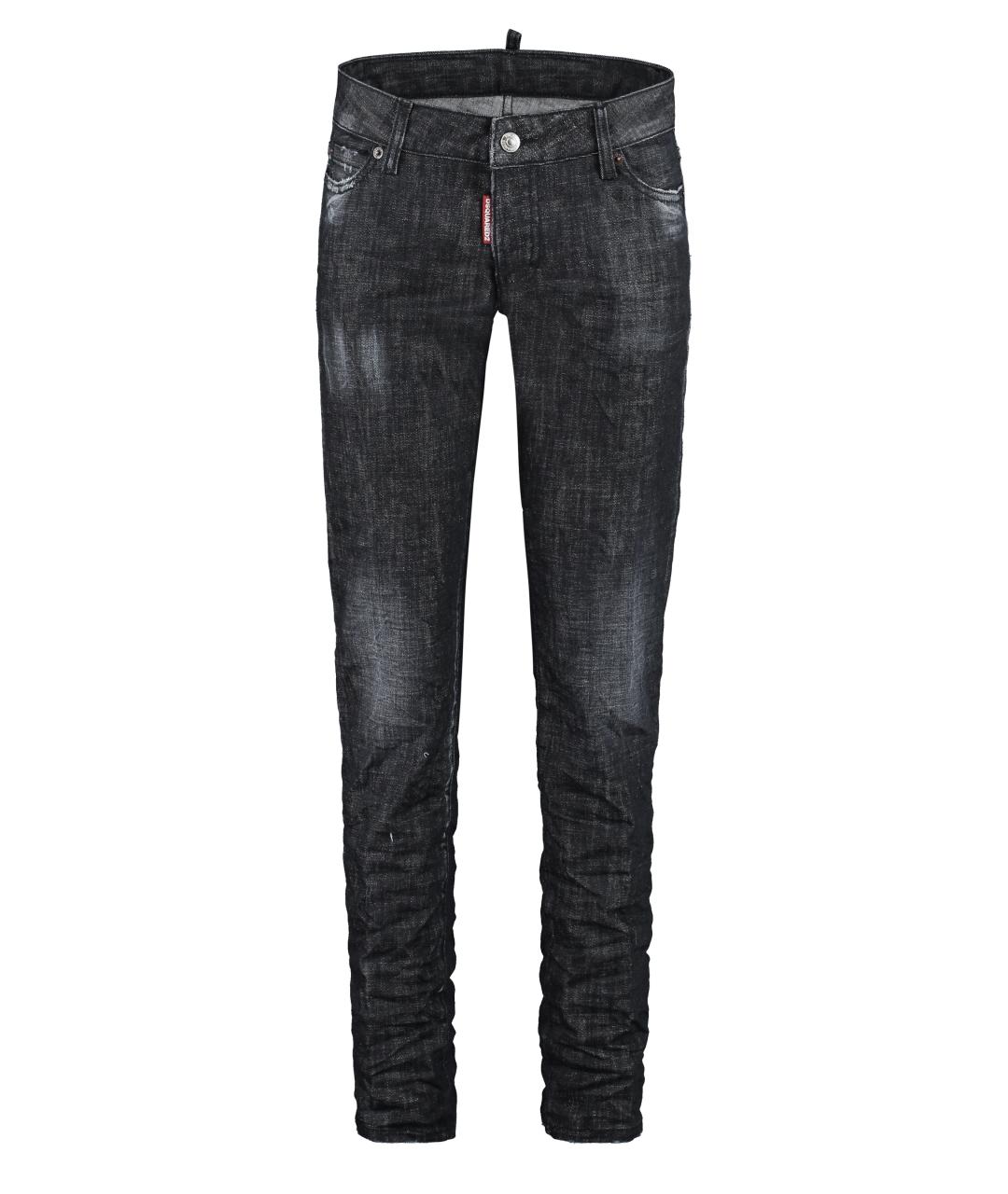 DSQUARED2 Черные хлопко-эластановые джинсы слим, фото 1