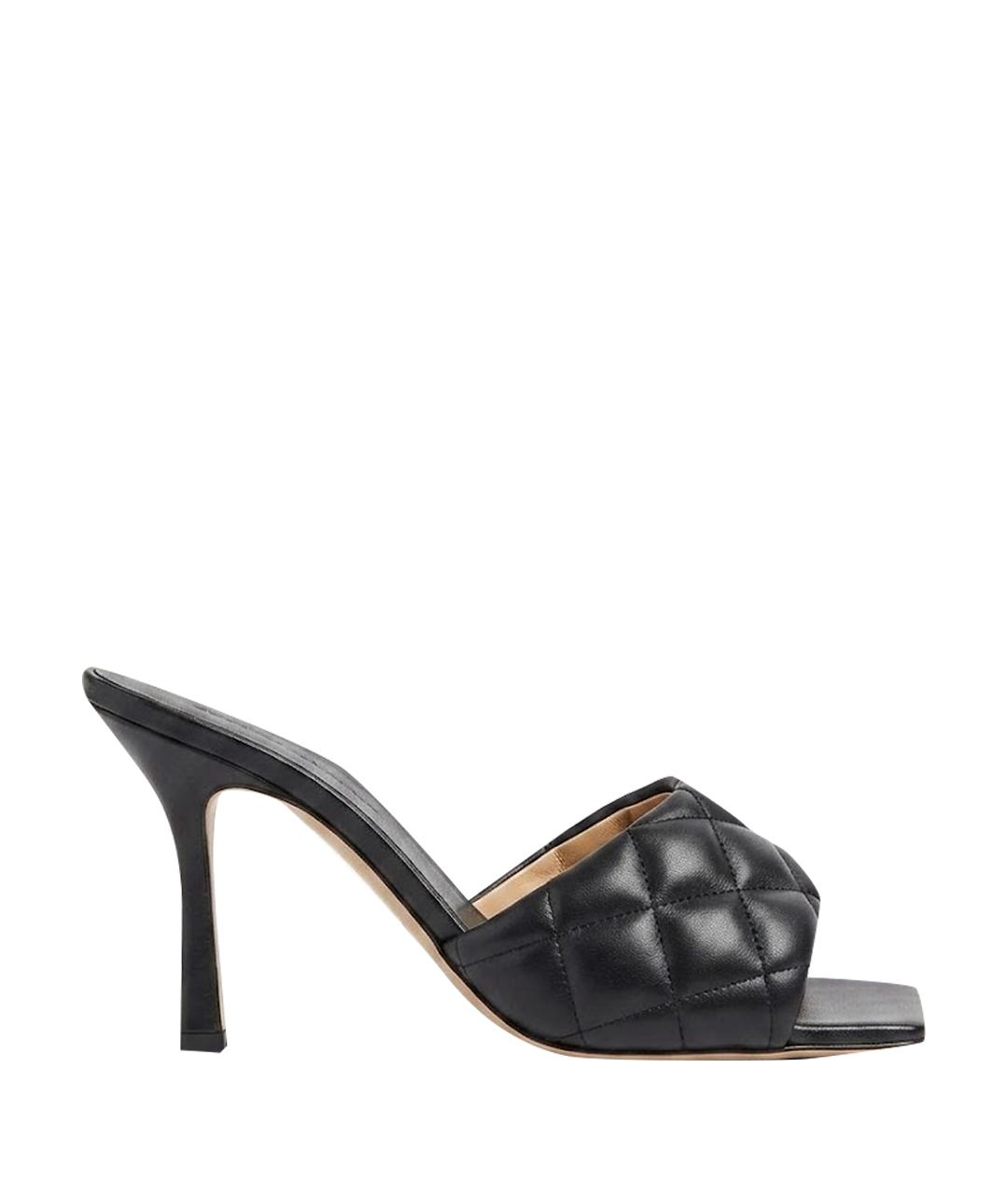 BOTTEGA VENETA Черные кожаные мюли, фото 1