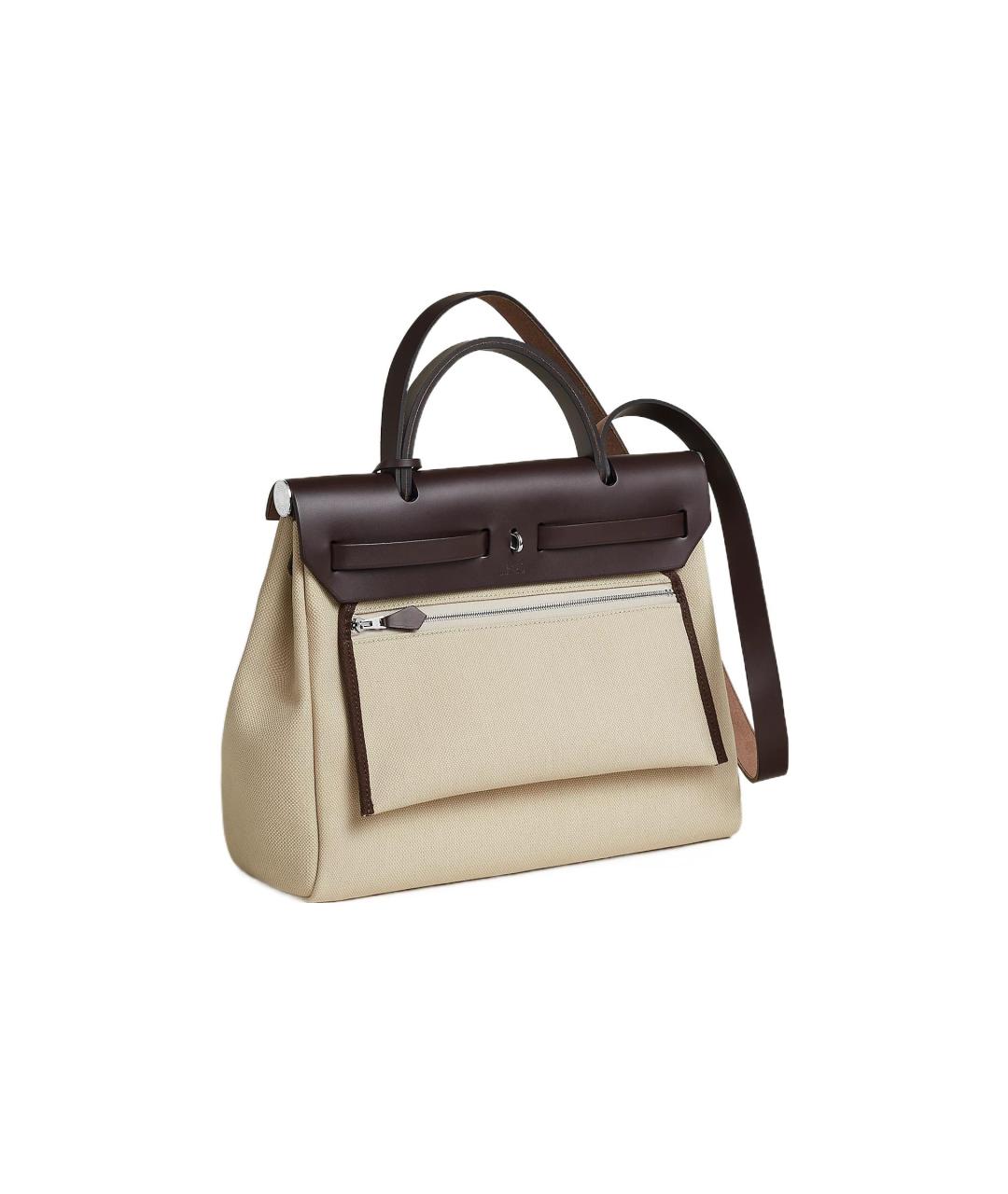 HERMES Бежевая сумка с короткими ручками, фото 3