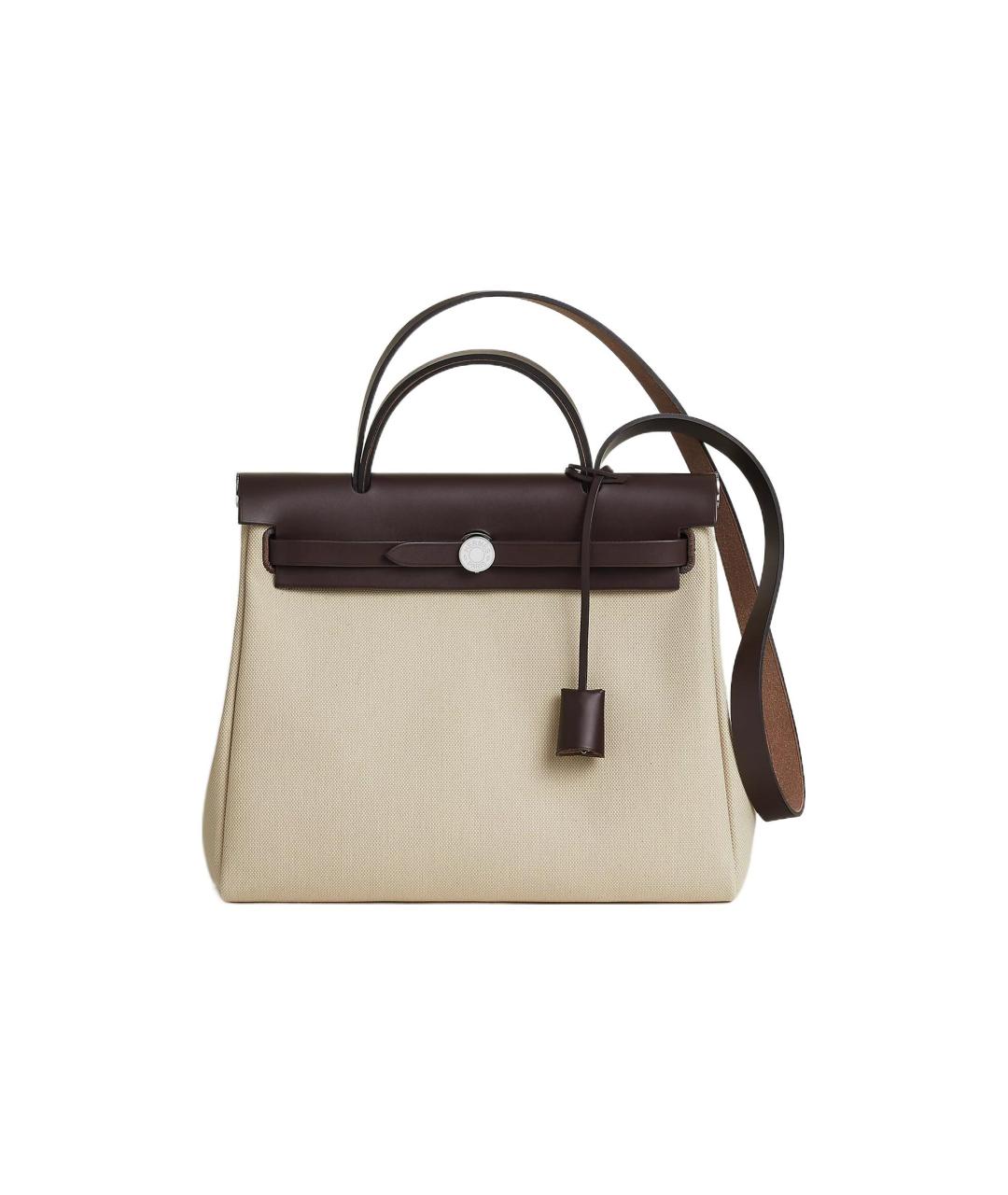 HERMES Бежевая сумка с короткими ручками, фото 6