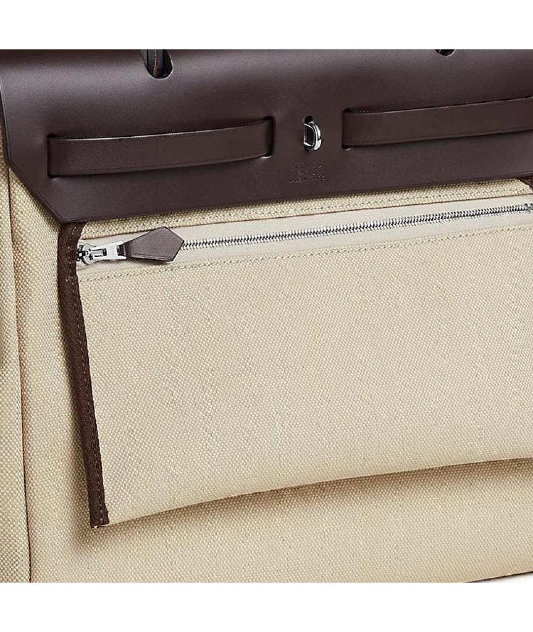 HERMES Бежевая сумка с короткими ручками, фото 5