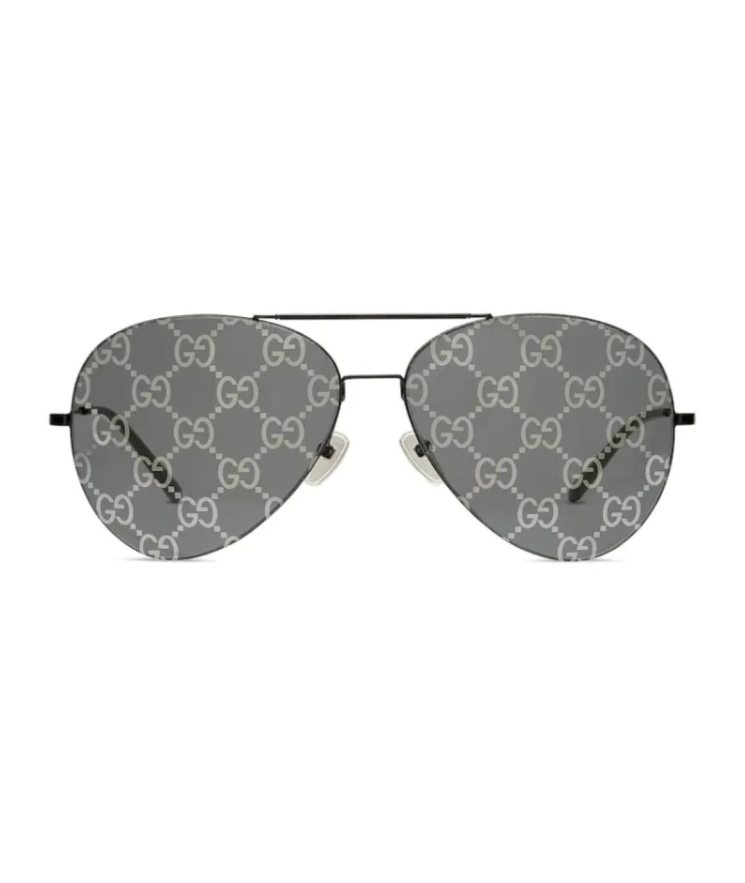 GUCCI Черные металлические солнцезащитные очки, фото 1