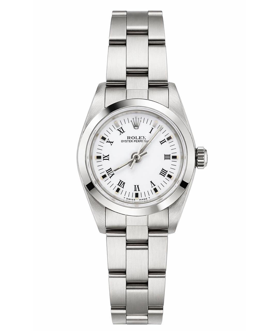 ROLEX Белые металлические часы, фото 1