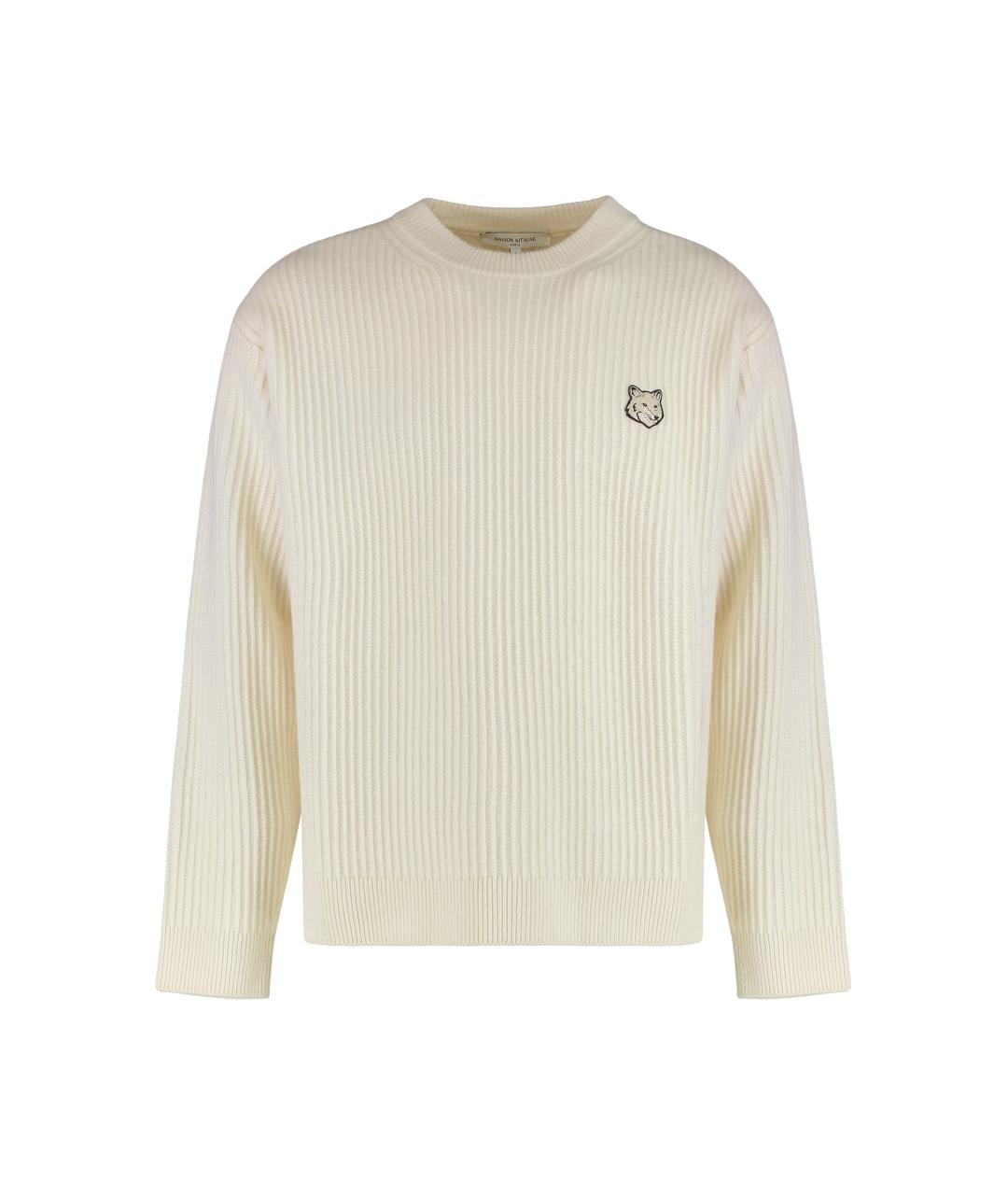 MAISON KITSUNE Бежевый шерстяной джемпер / свитер, фото 1