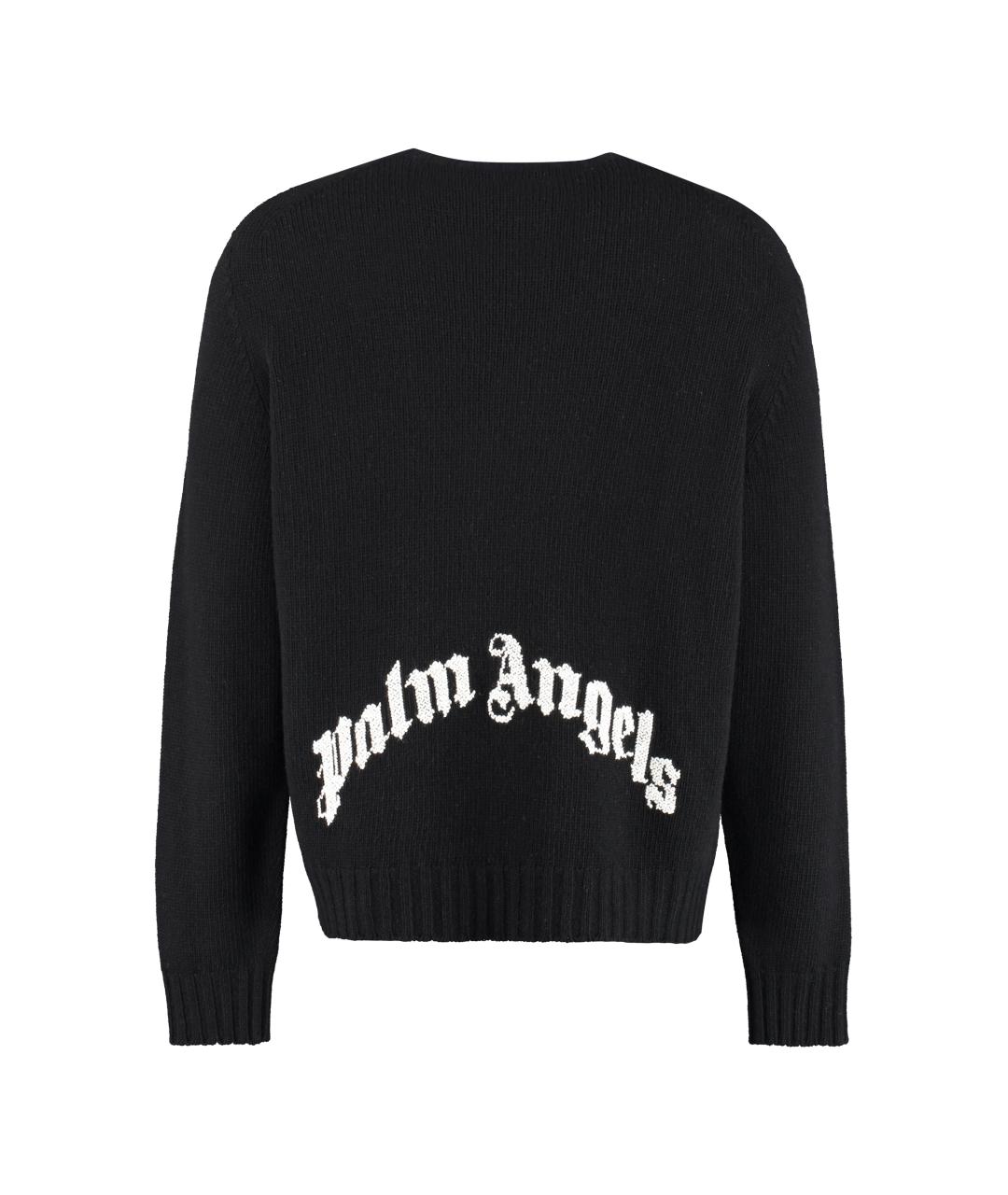 PALM ANGELS Черный шерстяной джемпер / свитер, фото 2