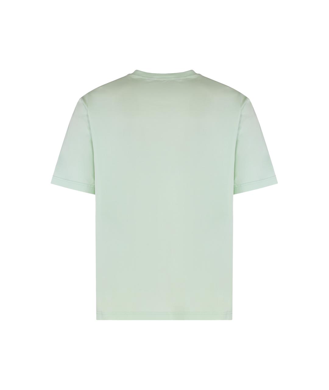 PALM ANGELS Зеленая хлопковая футболка, фото 2
