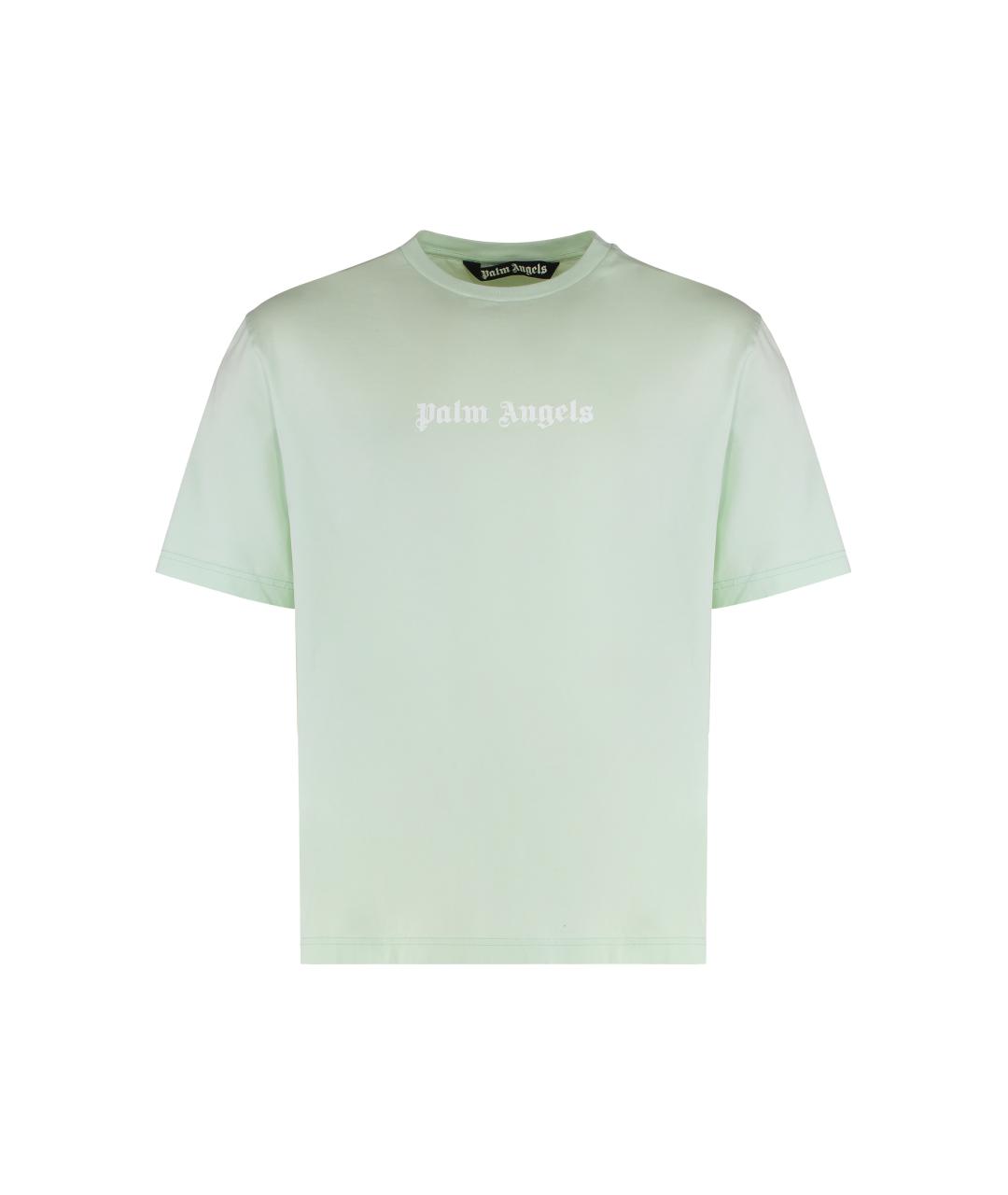 PALM ANGELS Зеленая хлопковая футболка, фото 1