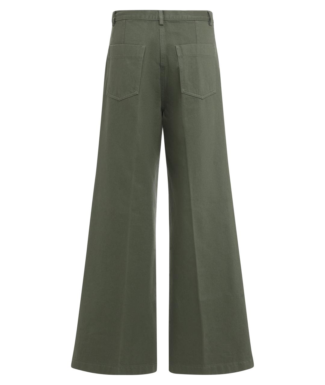 ASPESI Зеленые хлопковые брюки широкие, фото 2