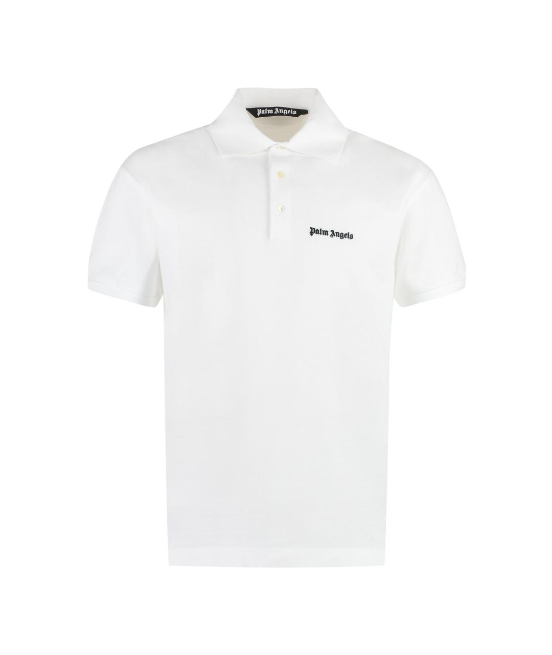 PALM ANGELS Белое хлопковое поло с коротким рукавом, фото 1