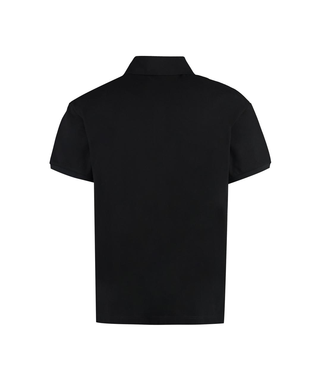 PALM ANGELS Черное хлопковое поло с коротким рукавом, фото 2