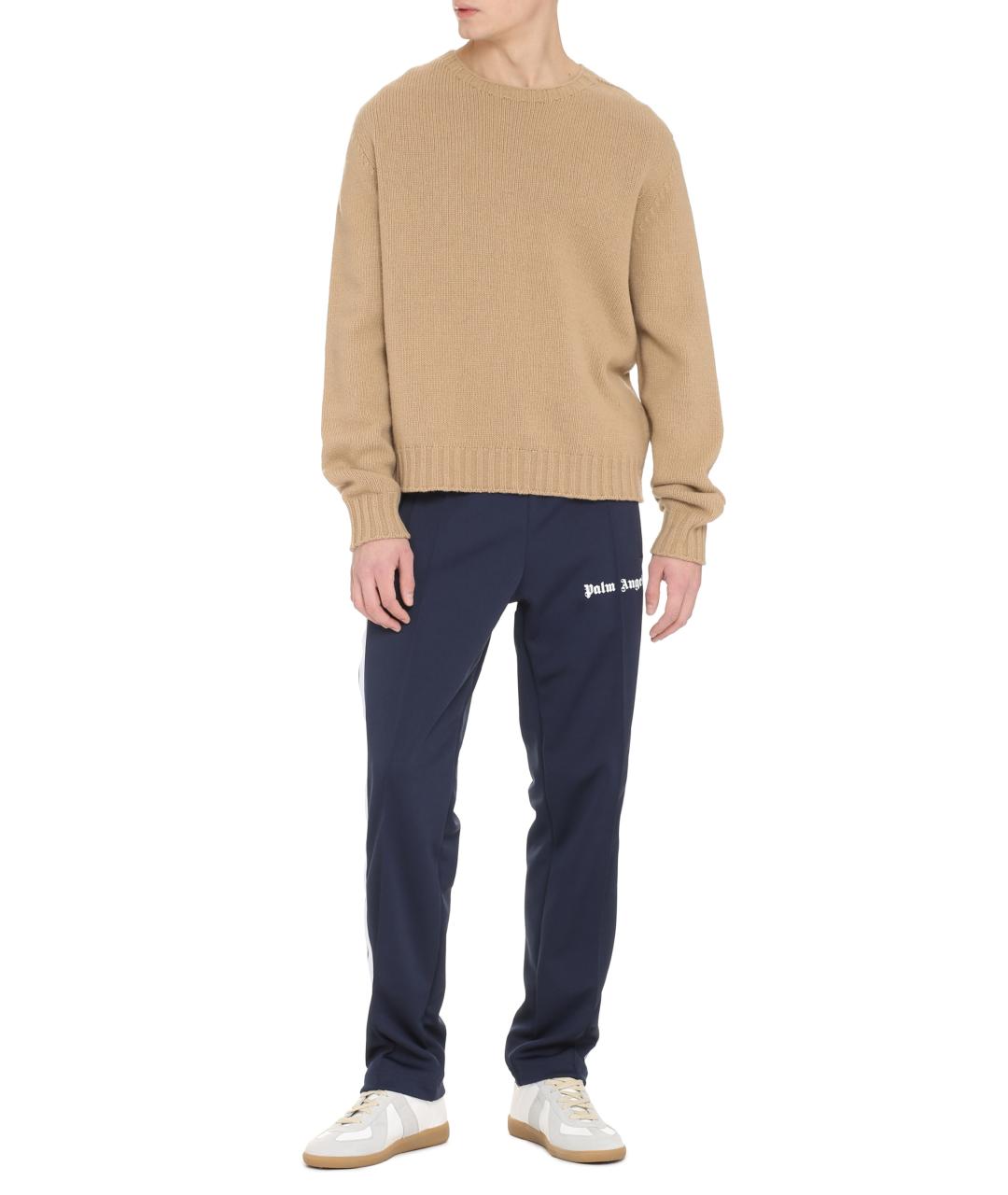 PALM ANGELS Бежевый шерстяной джемпер / свитер, фото 3