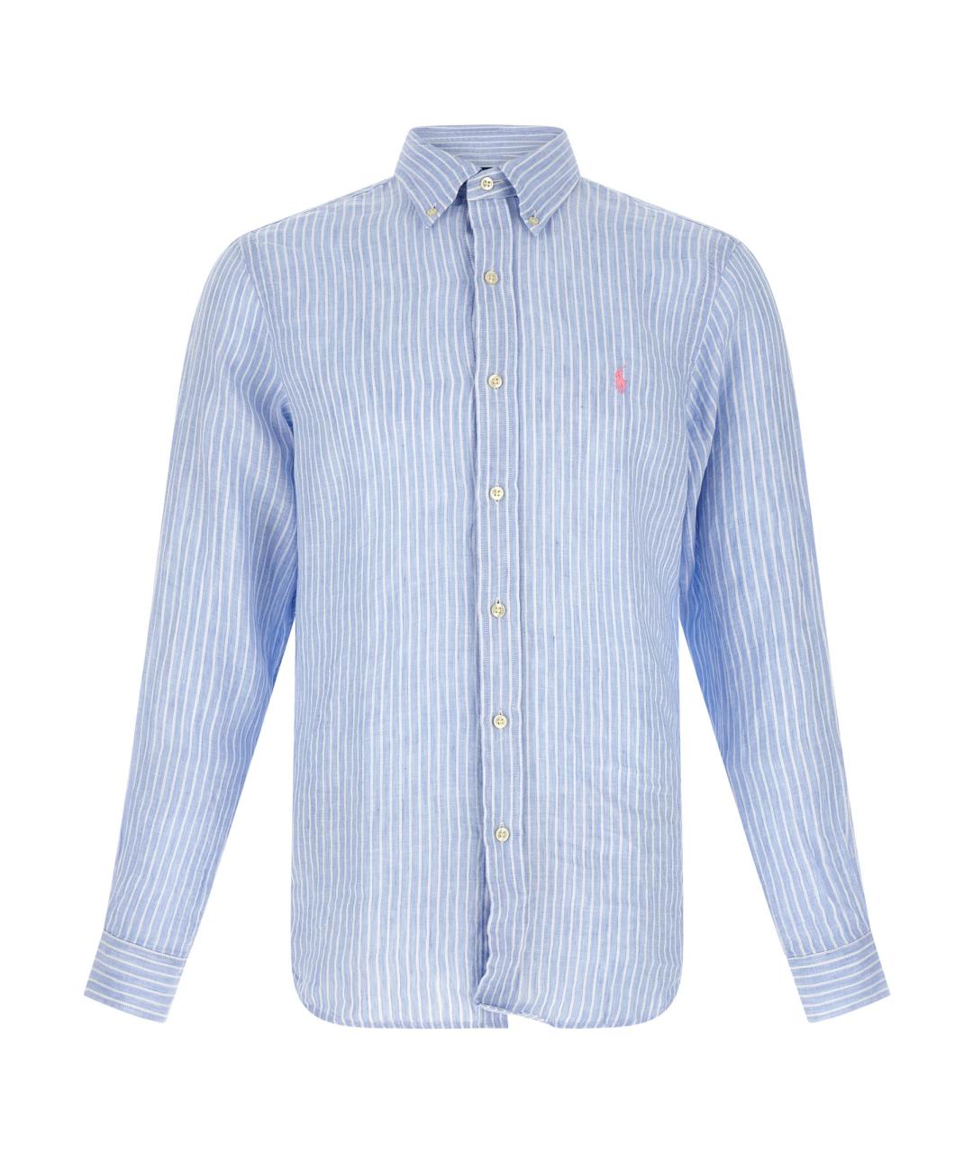 POLO RALPH LAUREN Голубая льняная кэжуал рубашка, фото 1