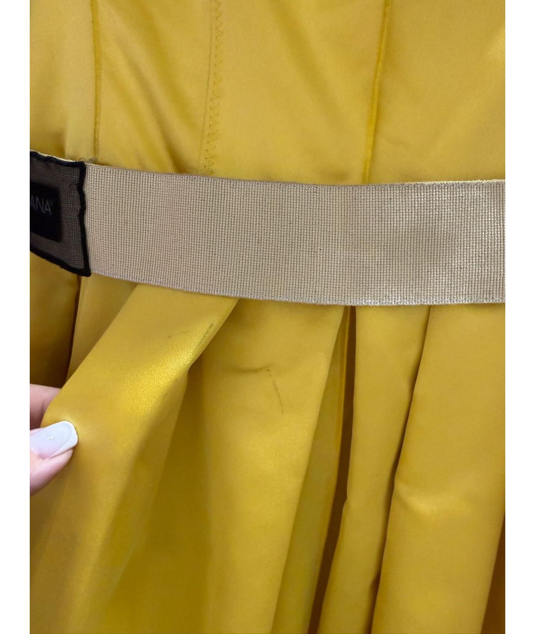 DOLCE&GABBANA Золотое шелковое платье, фото 4