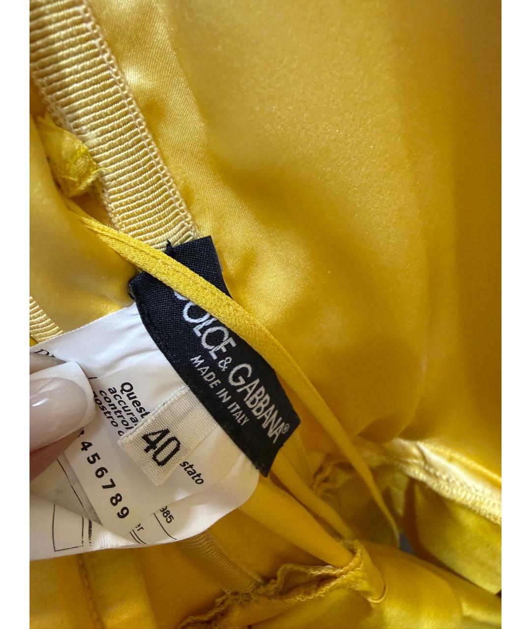 DOLCE&GABBANA Золотое шелковое платье, фото 5