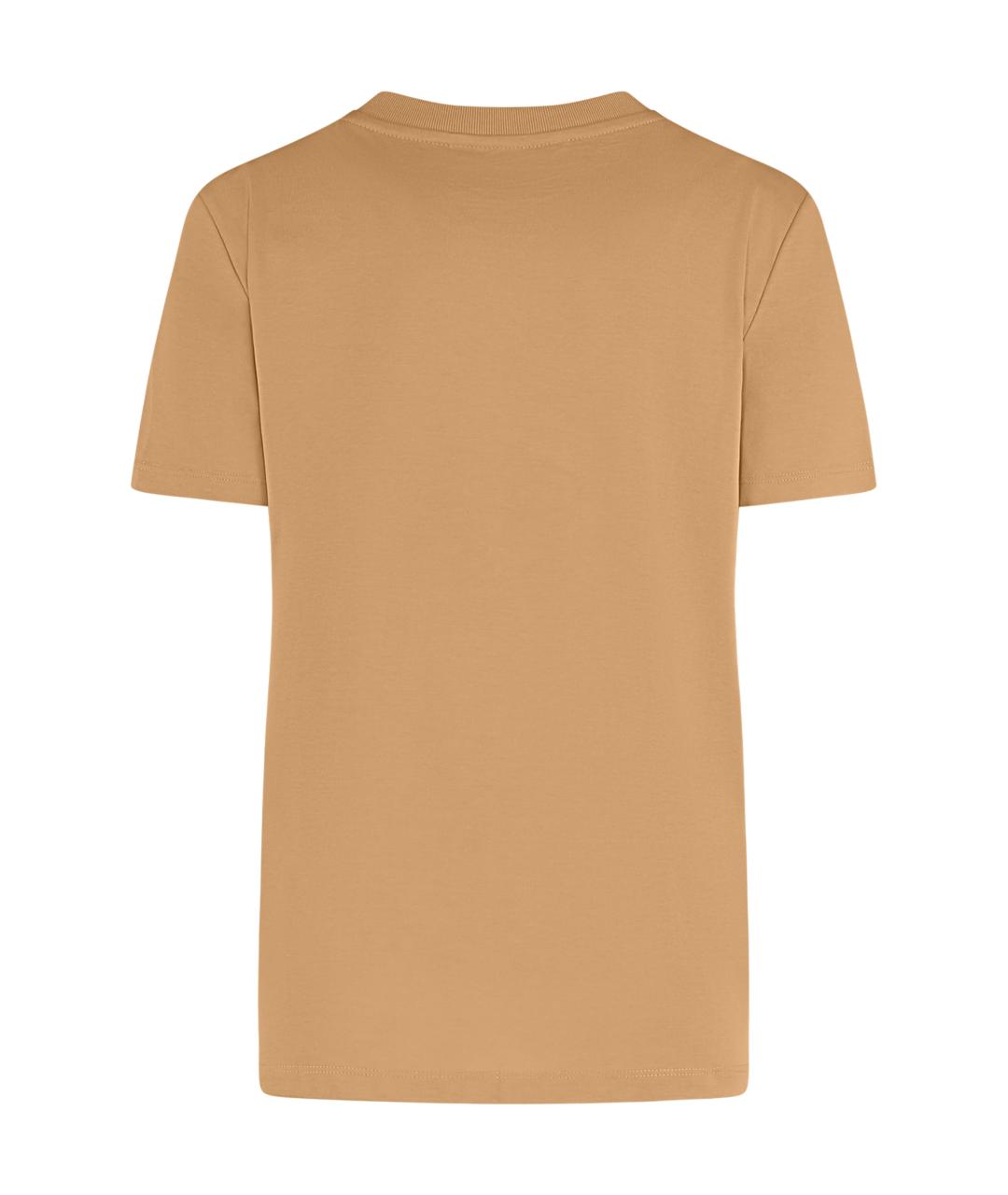 MAX MARA Бежевая хлопковая футболка, фото 2