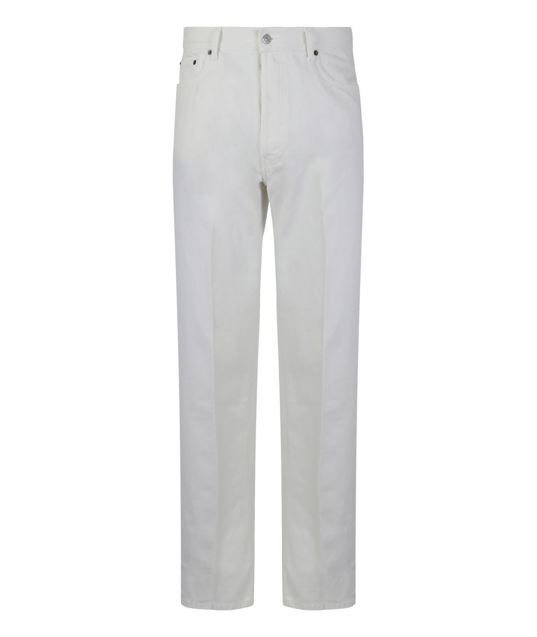 CELINE Белые хлопковые прямые джинсы, фото 1