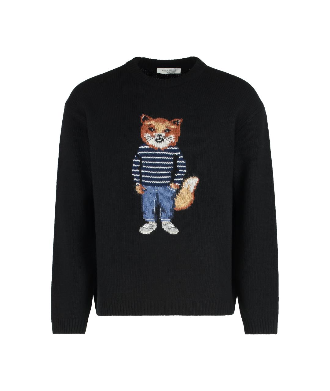 MAISON KITSUNE Черный шерстяной джемпер / свитер, фото 1