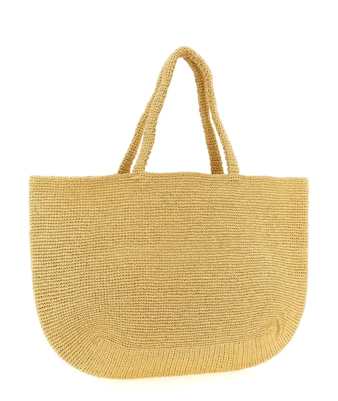 OFF-WHITE Бежевая пелетеная сумка тоут, фото 2