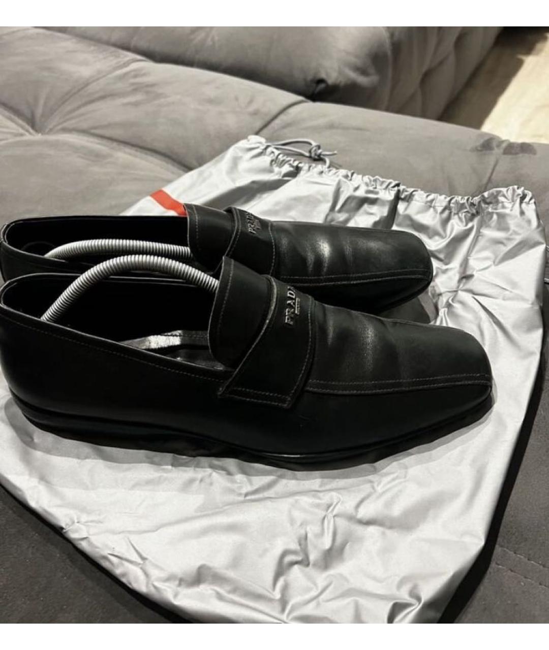 PRADA Черные кожаные лоферы, фото 2