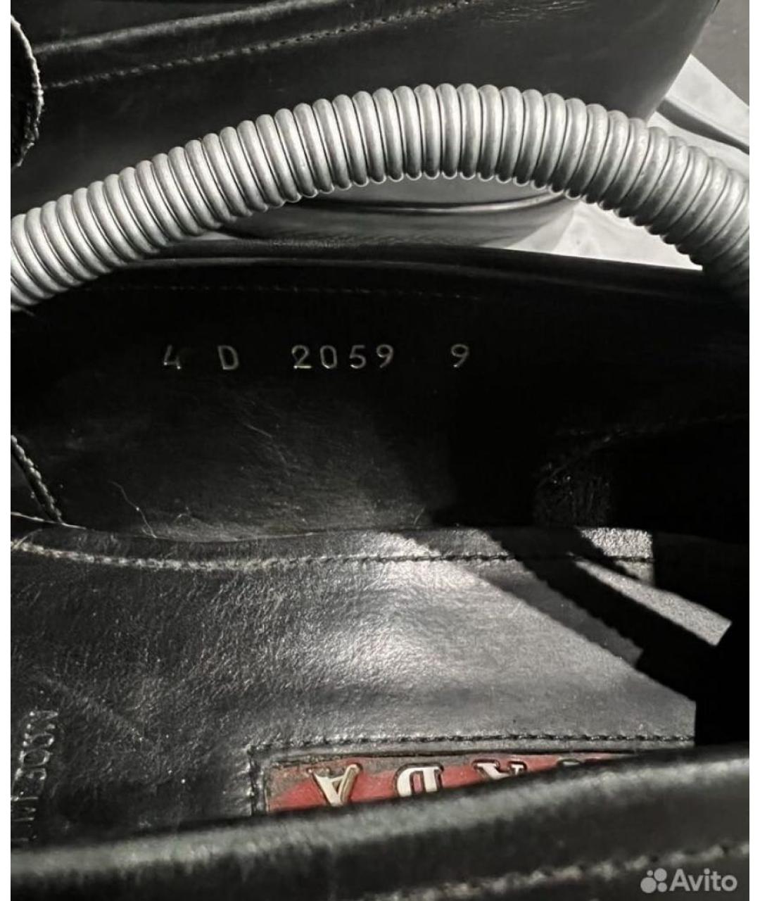 PRADA Черные кожаные лоферы, фото 3