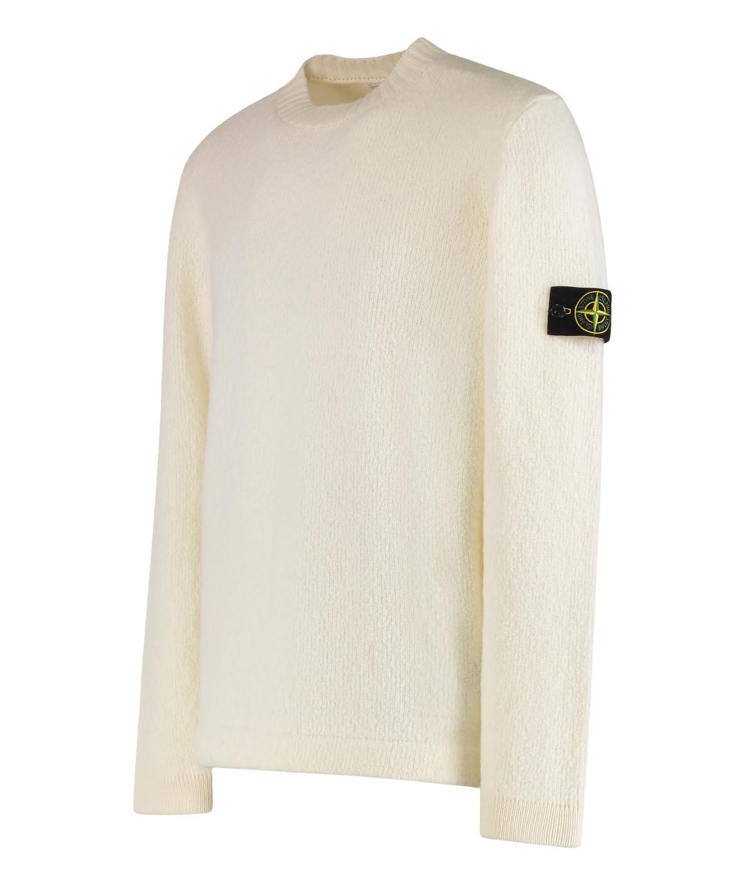 STONE ISLAND Белый шерстяной джемпер / свитер, фото 3